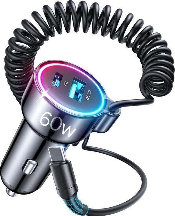 Immagine prodotto Joyroom Caricabatterie da auto con cavo 3-in-1 (55W)