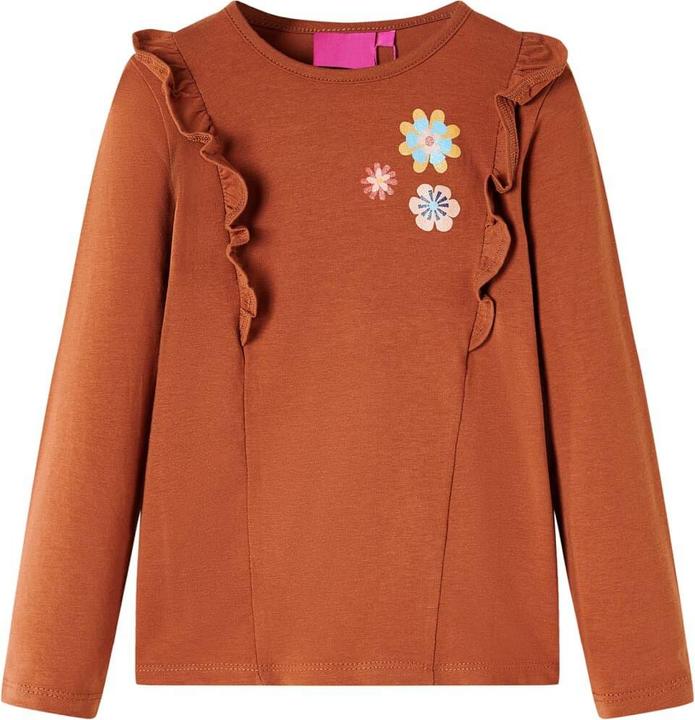 VidaXL Kinder-Langarmshirt Cognac 104,Material: 95 % Baumwolle. 5 (104)