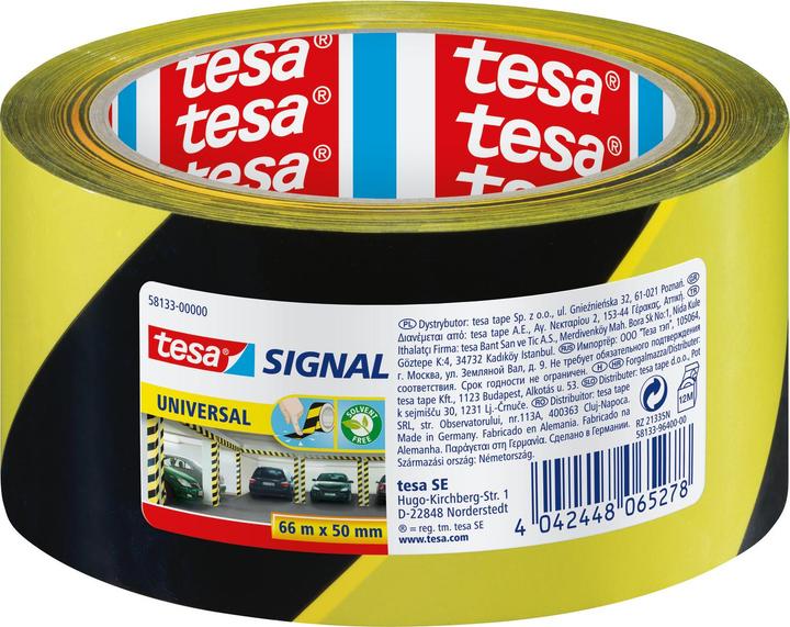Actual product image tesa UNIVERSAL signal marking tape, self-adhesive PP warning tape for permanent marking (50 mm)