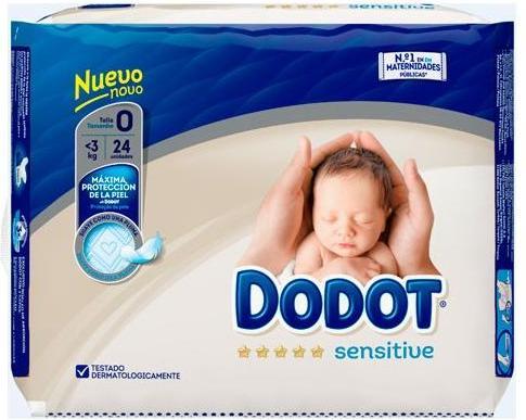Actual product image Dodot SENSITIVE RN T0 pañales menos 3 kg 24 uds (Size 0, Pack, 24 Piece)