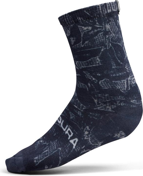 Actual product image Endura Grid Floral Ltd Print Sock Bk (M/L)