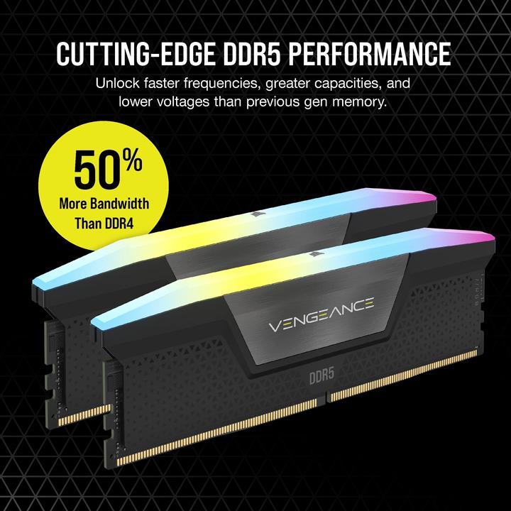 Image du produit Corsair Vengeance RGB (2 x 24 Go, 6000 MHz, RAM DDR5, DIMM)