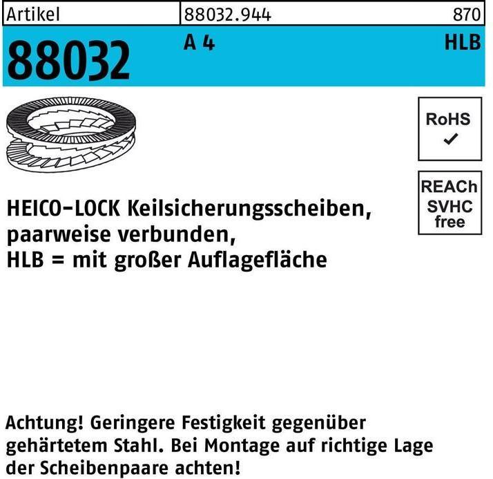 Actual product image Heico Wedge lock washer R 88032 HLB-24S A 4 glued wide