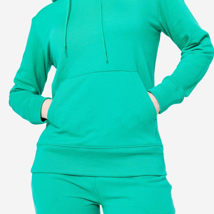 Domyos Hoodie Damen Baumwolle - grün