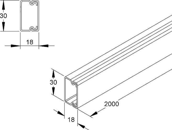 Produktbild Kleinhuis Kabelkanal 18x30 braun 48m (Kabelkanal, 200 cm)