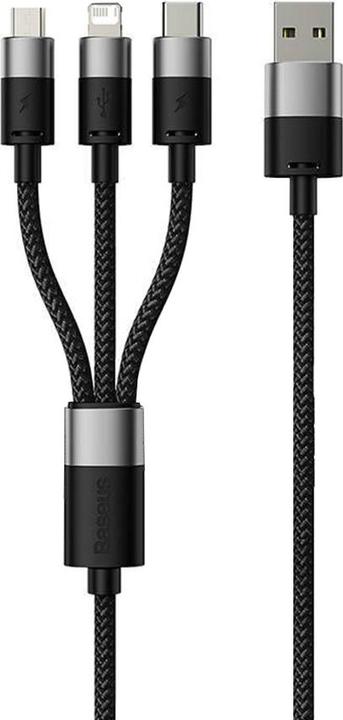 Productafbeelding Baseus StarSpeed Een-voor-Drie Snel Opladen Datakabel (0.60 m, USB 3.0, 20 W)