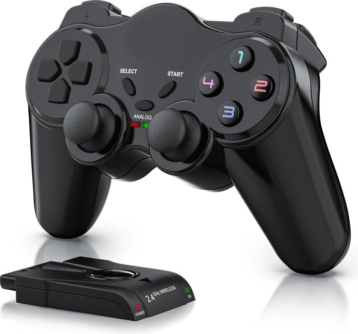 Produktbild CSL PlayStation Controller, Wireless PS2 Gamepad, 2,4 GHz Funk Adapter mit Dual Vibration (PS2)