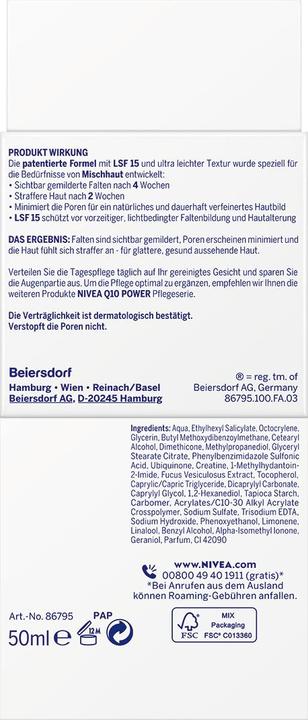 Productafbeelding NIVEA Q10 Power Anti-Rimpel Lichte Dagcrème SPF15 Crème (50 ml, Dagcrème, SPF 15)