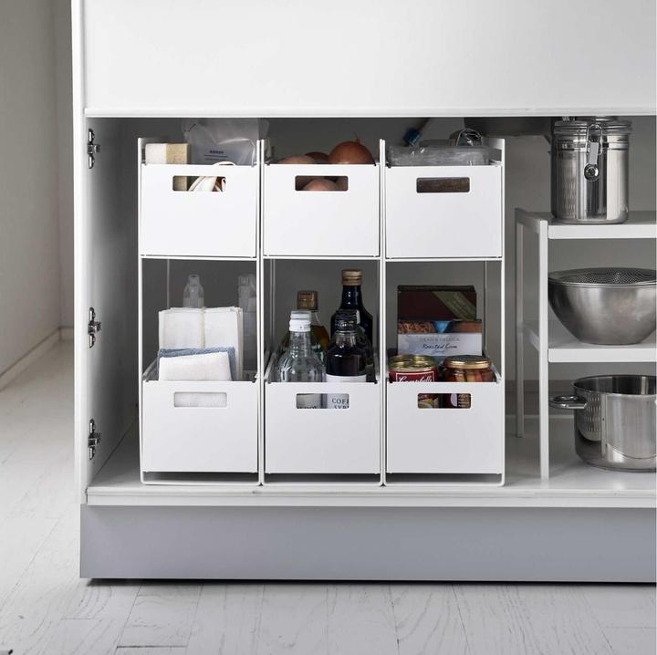 Actual product image Yamazaki Storage baskets with stand TOWER (2 x)