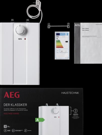 Produktbild AEG Haustechnik druckloser Kleinspeicher Huz 5 Basis, Untertischboiler 5 Liter Niederdruck, mit Stecker