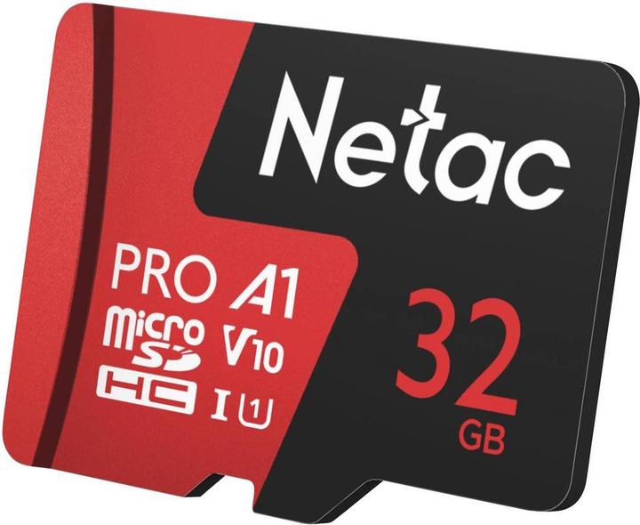 Image du produit Netac P500 Extreme Pro MicroSDHC 32GB V10/A1/C10 jusqu'à 100MB/s, wi (32 Go, microSDHC, U1, UHS-I)