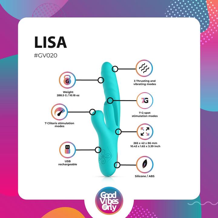 Actual product image Good Vibes Only Lisa - Thrusting Rabbit Vibrator with G-Spot Stimulator