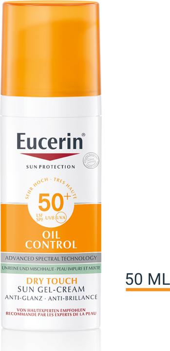 Eucerin SUN Face Oil Control Gel-Creme LSF 50+ (Sonnencreme Gesicht, SPF 50+, 50 ml, 95.31 g)