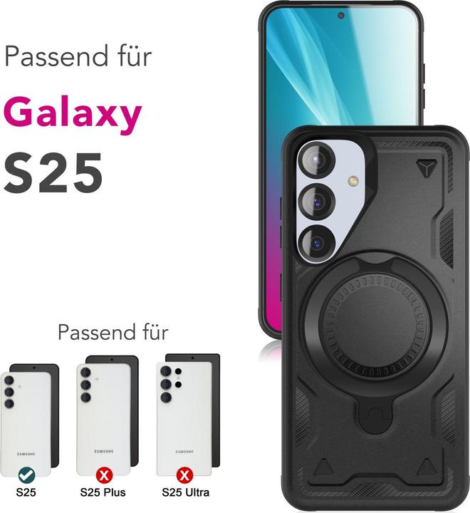 Actual product image Nalia Stormguard - Stossfeste Armor Ring Hülle für MagSafe - Military Kickstand Hardcase (Samsung Galaxy S25)