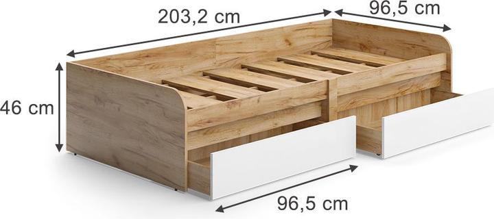 Actual product image Vichy Children's bed Clario, White/Artisan, 90x200 cm without mattress (90 x 200 cm)