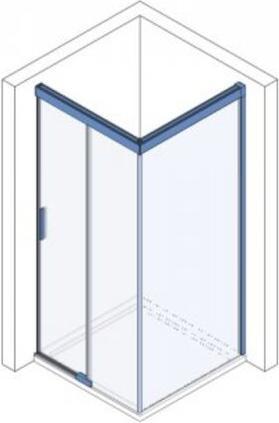 Actual product image Koralle S600Plus sliding door with partition on fixed element DSTDF2 140 L, partition left, 1400mm (102.50 cm, 208.80 cm, 37.80 cm)