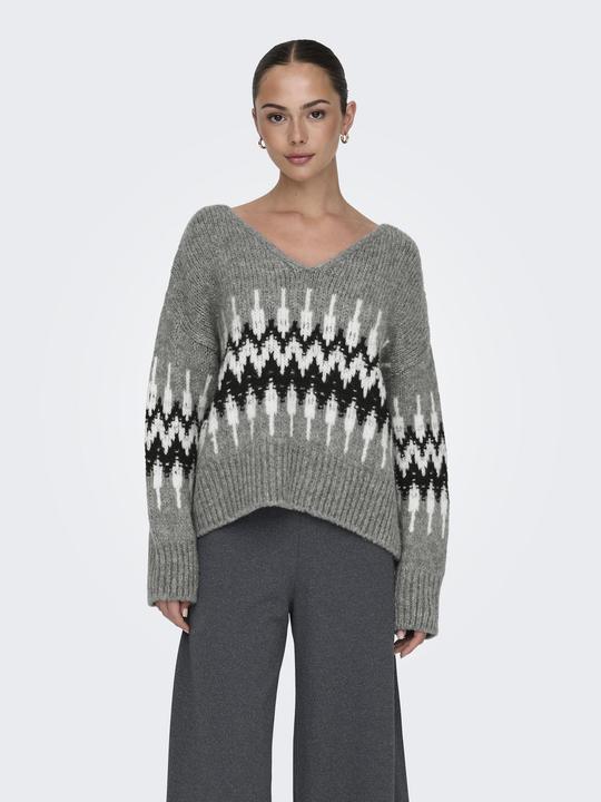 Actual product image JdY Jdydinea L/S Rev V-Neck Jacq Pull Knt (S)