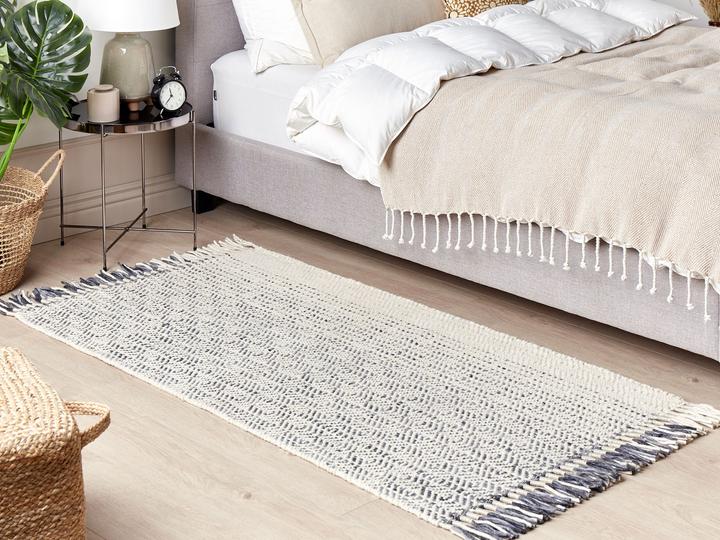 Actual product image Beliani Wool Carpet White/Grey 80 x 150 cm OMERLI (80 x 150 cm)