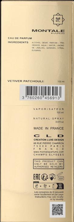 Actual product image Montale Vetiver Patchouli (Eau de parfum, 100 ml)