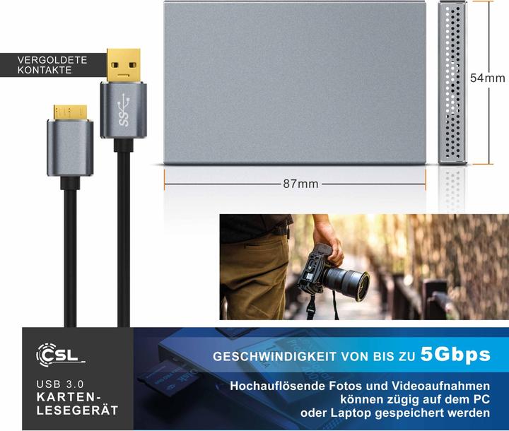 Actual product image CSL USB 3.0 card reader (Micro USB)