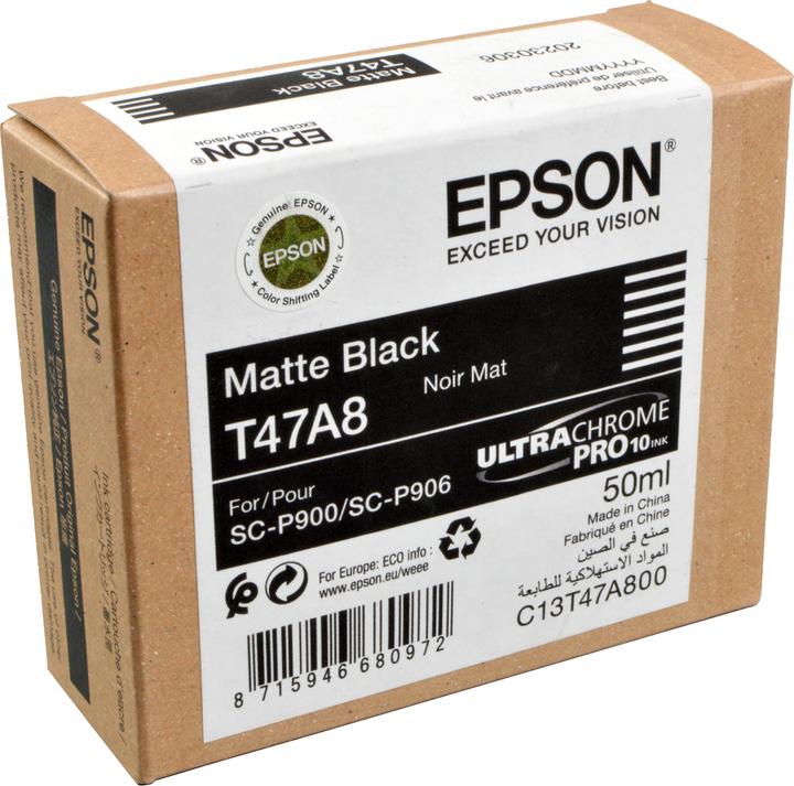 Epson Encre/Singlpck Matte BK T47A8 Pro 10 50ml (CF)