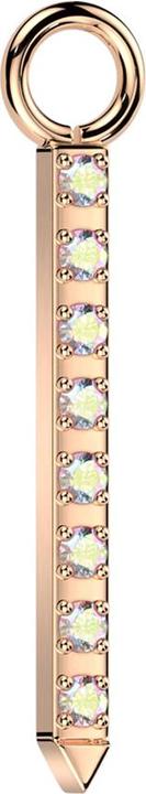 Star Piercing Anhänger rosegold Balken spitz Kristalle multicolor (Titan G23, ohne Messing)
