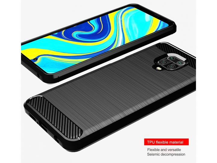 Produktbild Screenguard Xiaomi Redmi Note 9 Pro Hülle Carbon Brushed Soft TPU (Xiaomi Redmi Note 9 Pro)