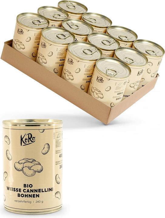 KoRo Fagioli cannellini bianchi biologici pronti per essere consumati (2880 g)
