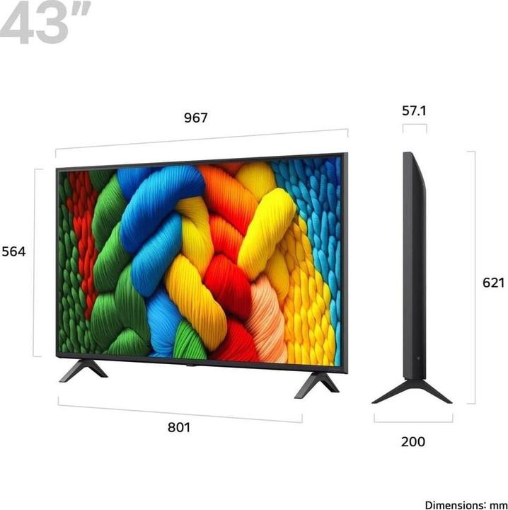Actual product image LG 43NANO80A6B (43", NANO80, Nano-Cell, 4K, 2025)