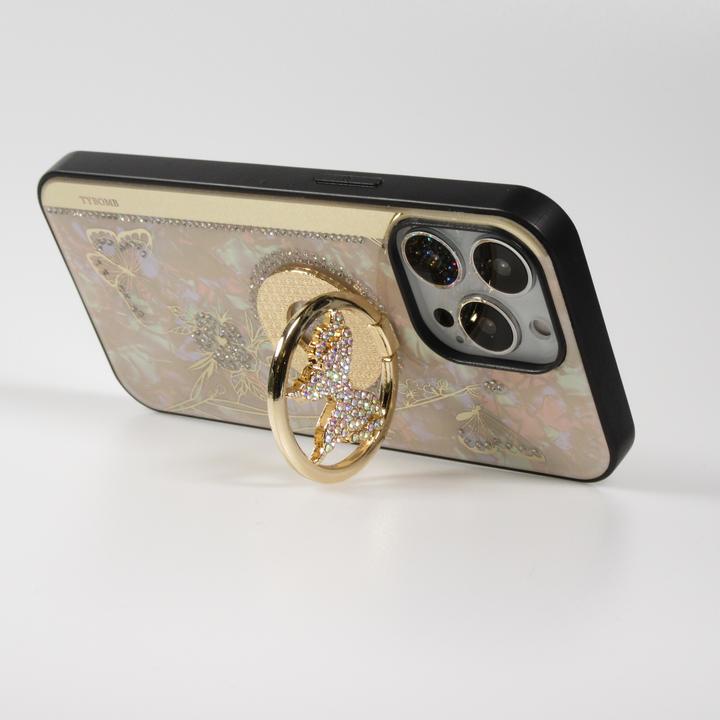 Produktbild PhoneLook Hülle Perlmutt Schmetterling Strass mit Videounterstützung (Apple iPhone 13 Pro Max)