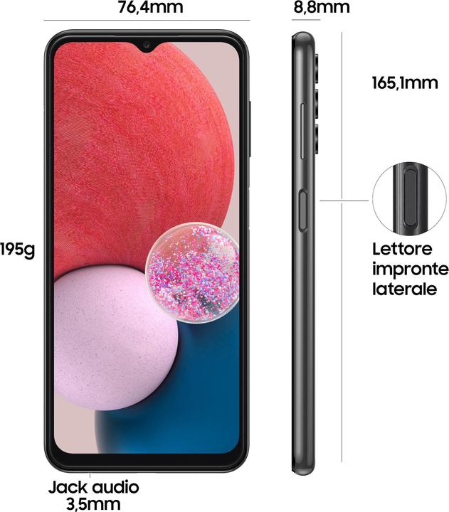 Image du produit Samsung Galaxy A13 (128 Go, Noir, 6.60", Double SIM, 50 Mpx, 4G)