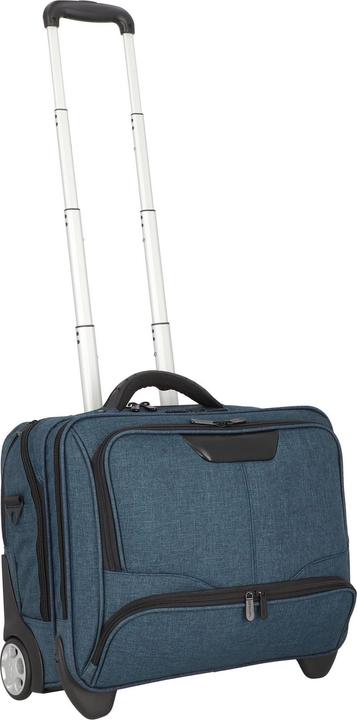 Immagine prodotto Dermata Trolley per laptop Business Canvas 3497CV Blauw (32 l, Bagaglio a mano (fino a 50 litri))