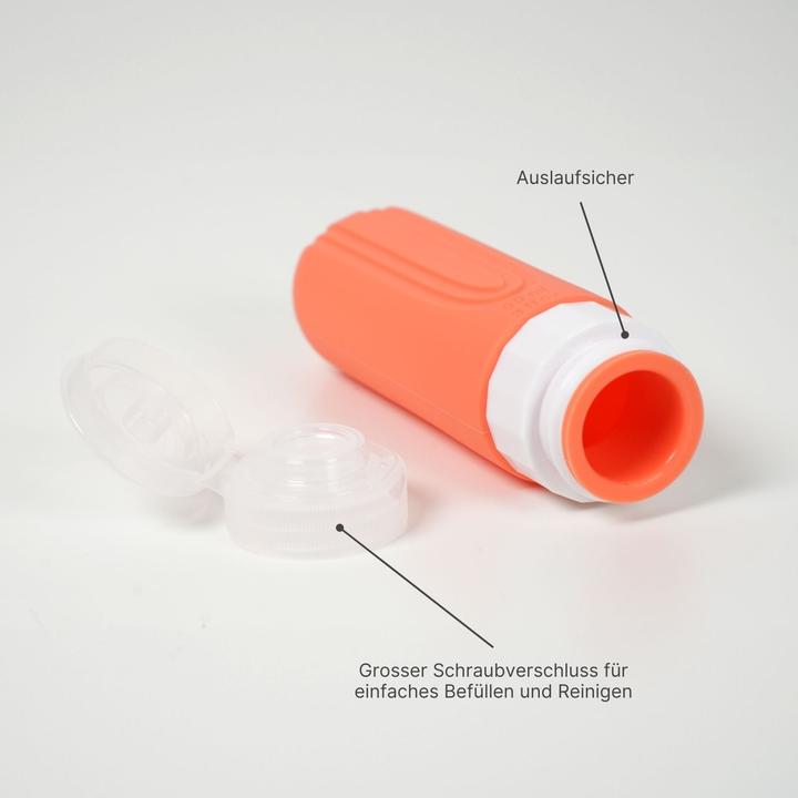 Actual product image Hermex Travel bottle set of 4 squeeze bottle shampoo container (Hygiene product, Manicure set, Liquid bags)