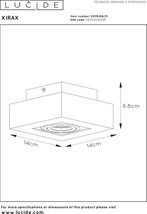 Immagine prodotto Lucide Xirax (320 lm, GU10)
