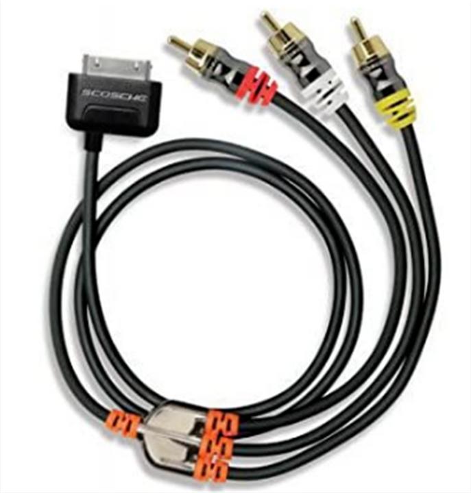 Produktbild Scosche sneakPEEK RCA Composite Audio/ Video Kabel für iPad/iPhone /iPod touch Schwarz (0.21 m, Cinch)