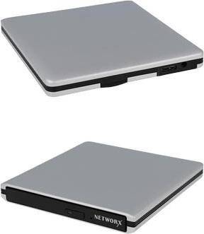 Produktbild Networx Externer DVD Brenner USB-A/USB-C Silver (DVD Brenner)