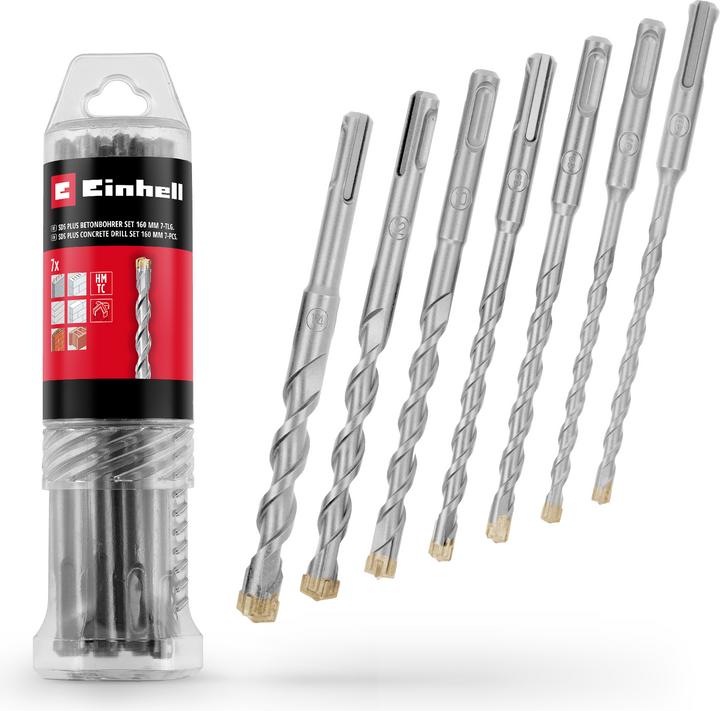 Einhell SDS-Plus Hammerbohrer-Set 265510, 6-14 mm, 160 mm, 7-teilig (6-14 mm)