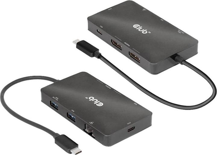 Productafbeelding Club 3D Club3D USB 7-in-1 Hub USB-C > 2xDP/2xUSB/2xUSB-C (USB-C, 7 Havens)