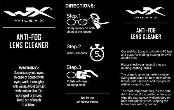 Valori nutrizionali e ingredienti Wiley X WILEY-X Anti Fog Lens Cleaner