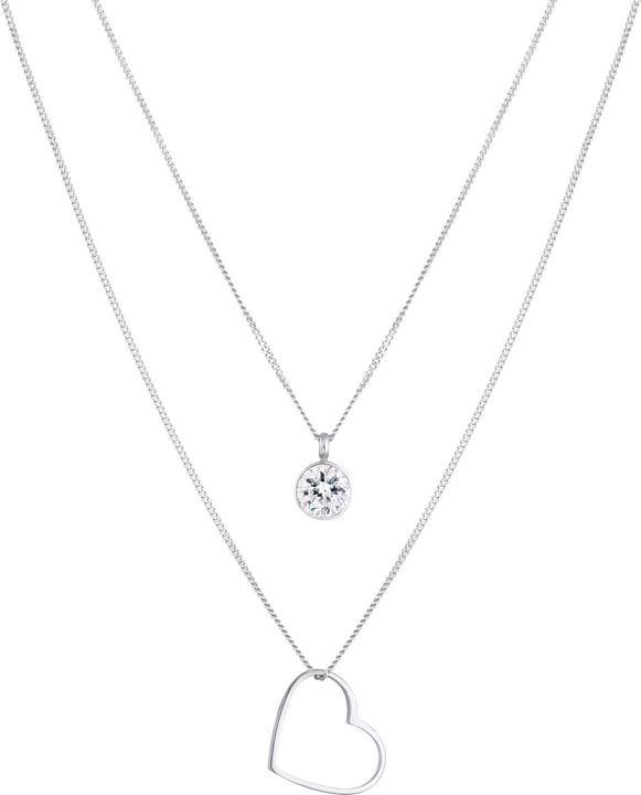 Elli Herz, Layer (925er Sterling Silber, Glaskristall, 45 cm)