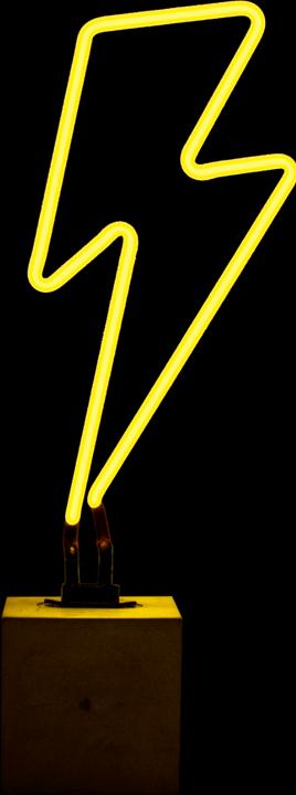 Actual product image Locomocean Glass Neon Table Lamp with Concrete Base - Flash