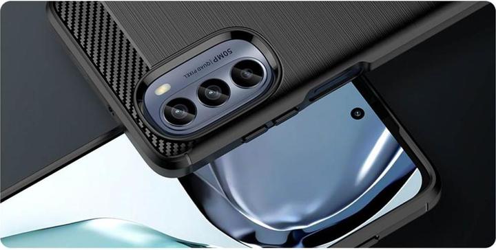 Actual product image Hurtel Carbon Case for Motorola Moto G62 5G flexible silicone carbon cover black (Motorola Moto G62 5G)