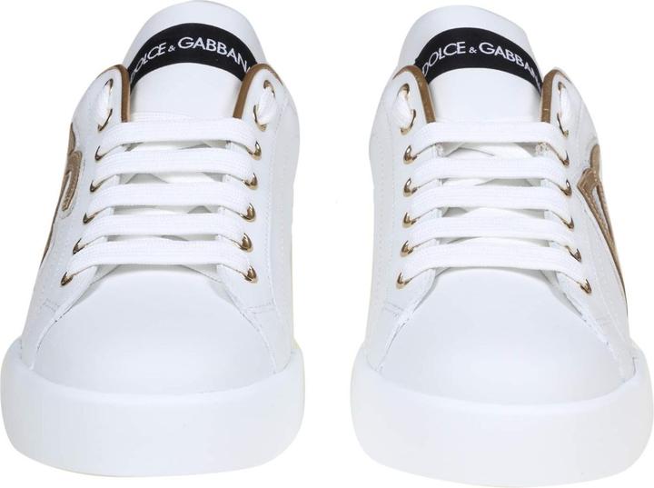 Actual product image Dolce & Gabbana portofino sneakers white and gold with dg logo (41)