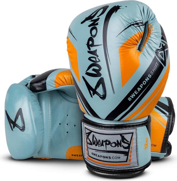 8Weapons Boxing Gloves, Shift, ice-grey-orange, 10 Oz (10 OZ)