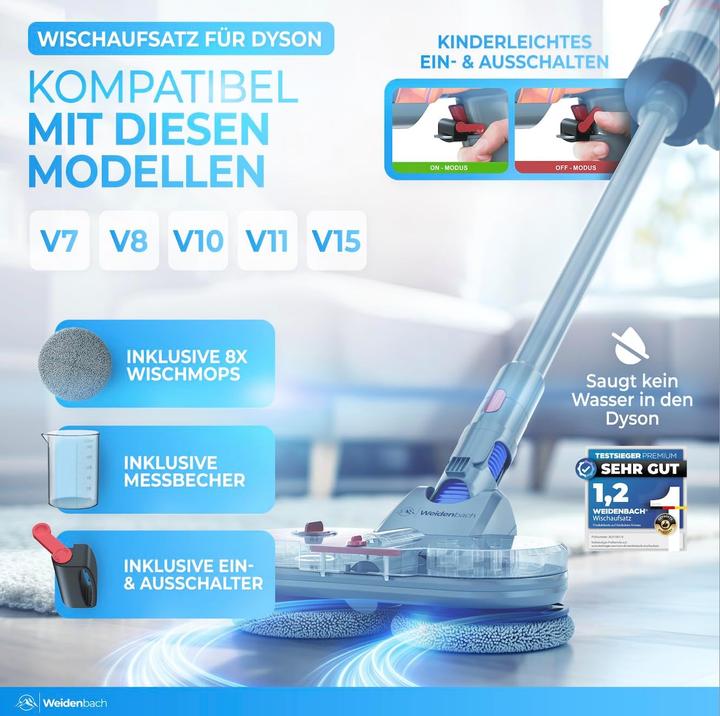 Immagine prodotto Weidenbach Wischaufsatz für Dyson V7-V15, Gen5 Nass- und Trockensauger