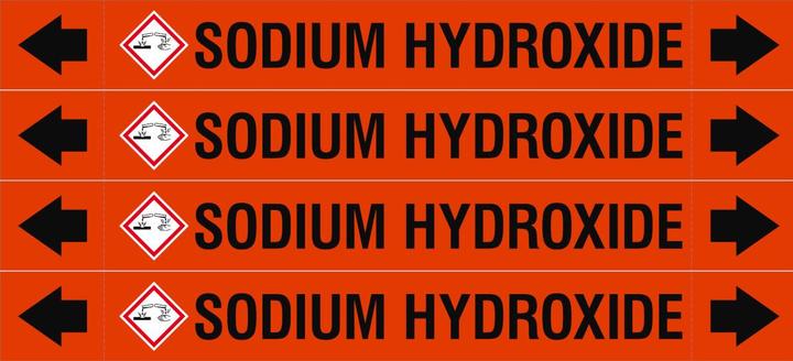 Label énergétique Brady ASME - Marqueurs de tubes - Hydroxyde de sodium