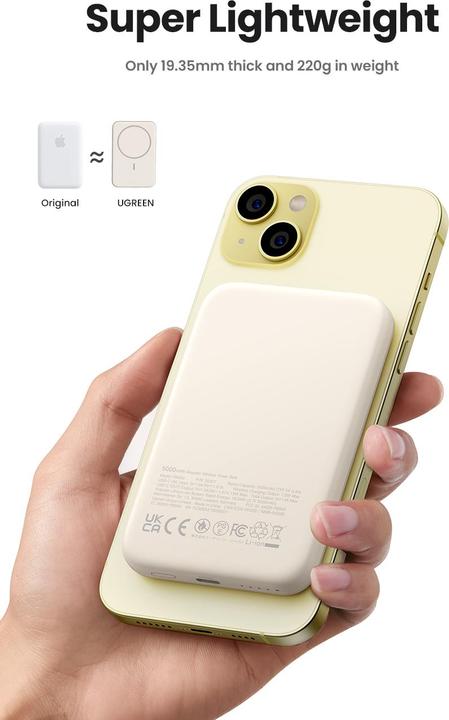 Actual product image Ugreen Mini Powerbank Wireless with MagSafe (10000 mAh, 20 W, 37 Wh)