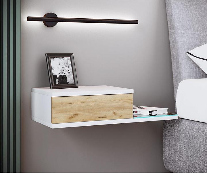 Actual product image VCM Design Wall Drawer Bedside Table KonsilaL (65 x 30 x 15 cm)