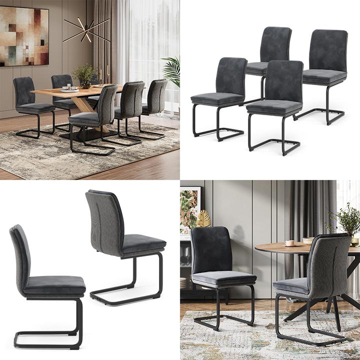 Actual product image Vichy Cantilever chair Eleganza, Anthracite, Set of 4