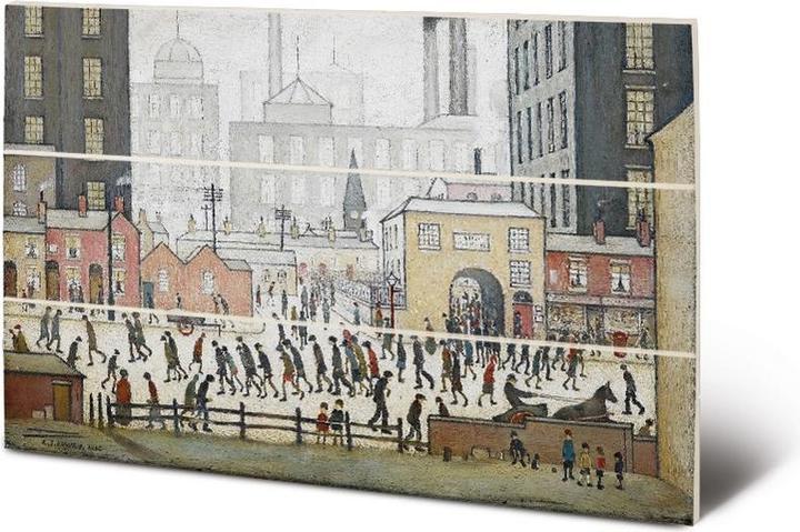 L.S. Lowry Aus der Mühle kommend 1930 Holzschnitt